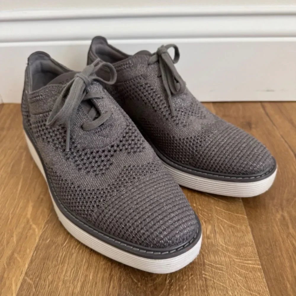 Cole Haan Women's OriginalGrand Platform Oxford - Metallic Grey | Size 7.5